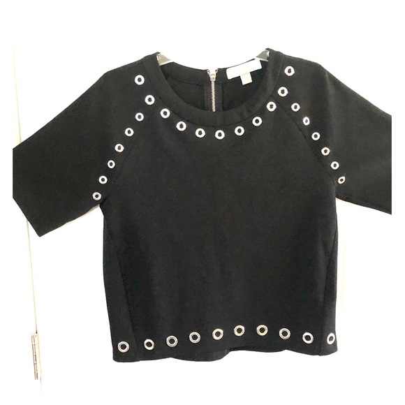 Michael Kors Tops - MICHAEL KORS BLACK SHIRT W RIVETS SIZE MEDIUM
